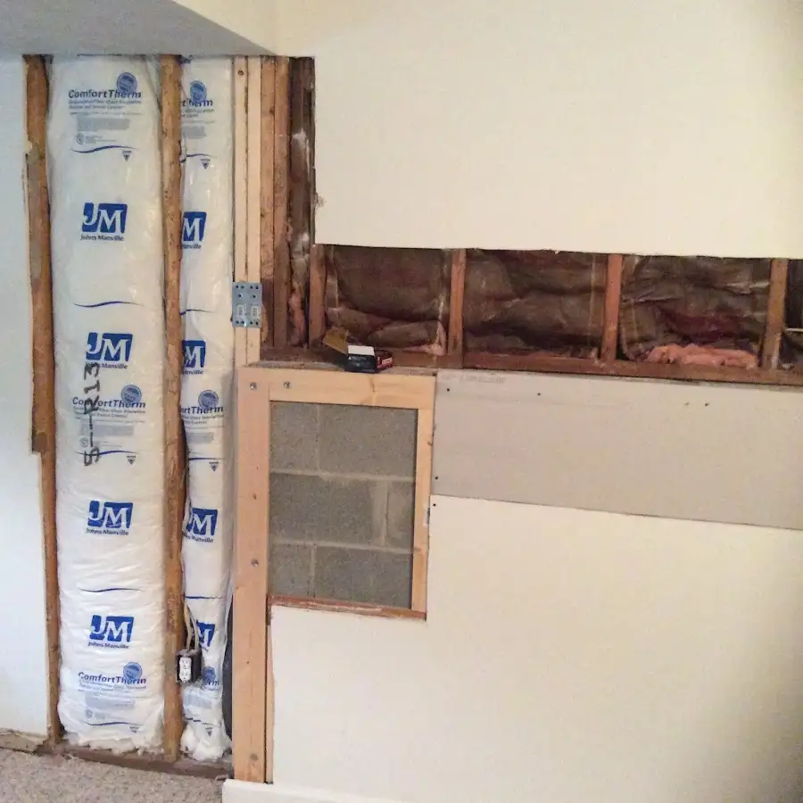 Wall insulation replacement during Contents Cleaning & Restoration in North Madison